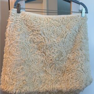 Anthropologie Cream Textured Mini Skirt